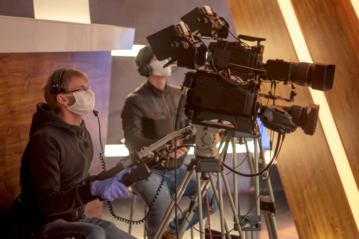 Liverpool Film Crew in PPE on an international production